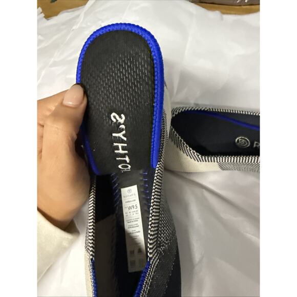 Rothys Womens Shoes Plaid Black & White Size 9.5 Slip-on Ballet - Picture 6 of 8